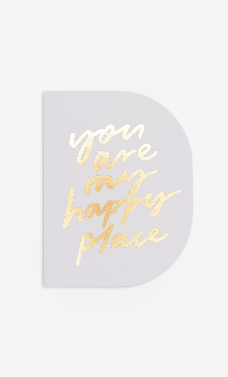 You are My Happy Place Card in Gold