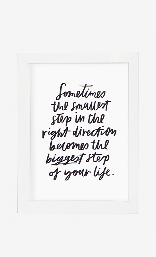 Smallest Step Print Card in White