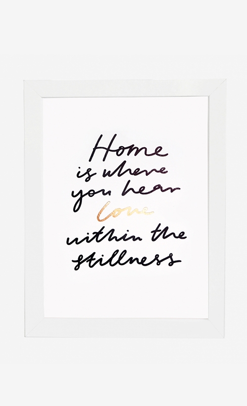 Home is Where You Hear Love Print Card in White