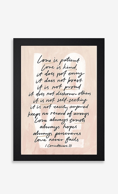 Love is Print Card in Blush