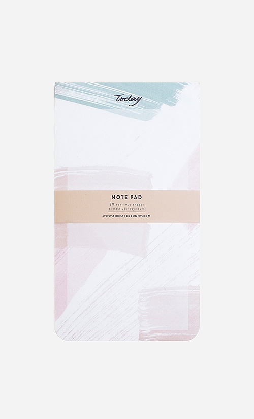 Today Brush Strokes Notepad in White and Blush