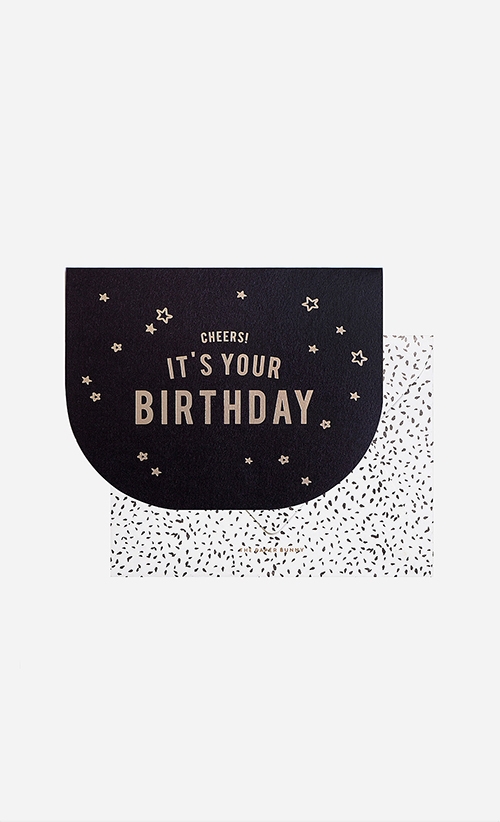 Cheers It's Your Birthday Card in Black