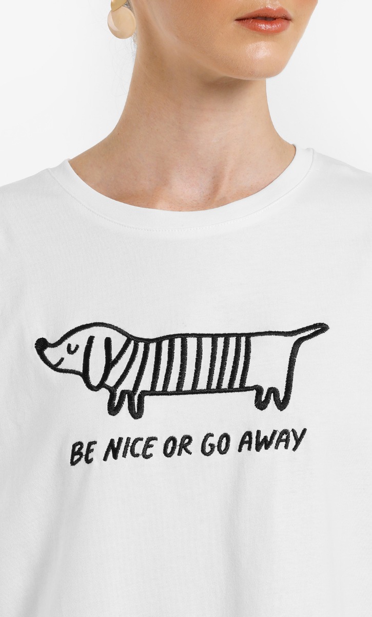 Be Nice Tee in White image 2