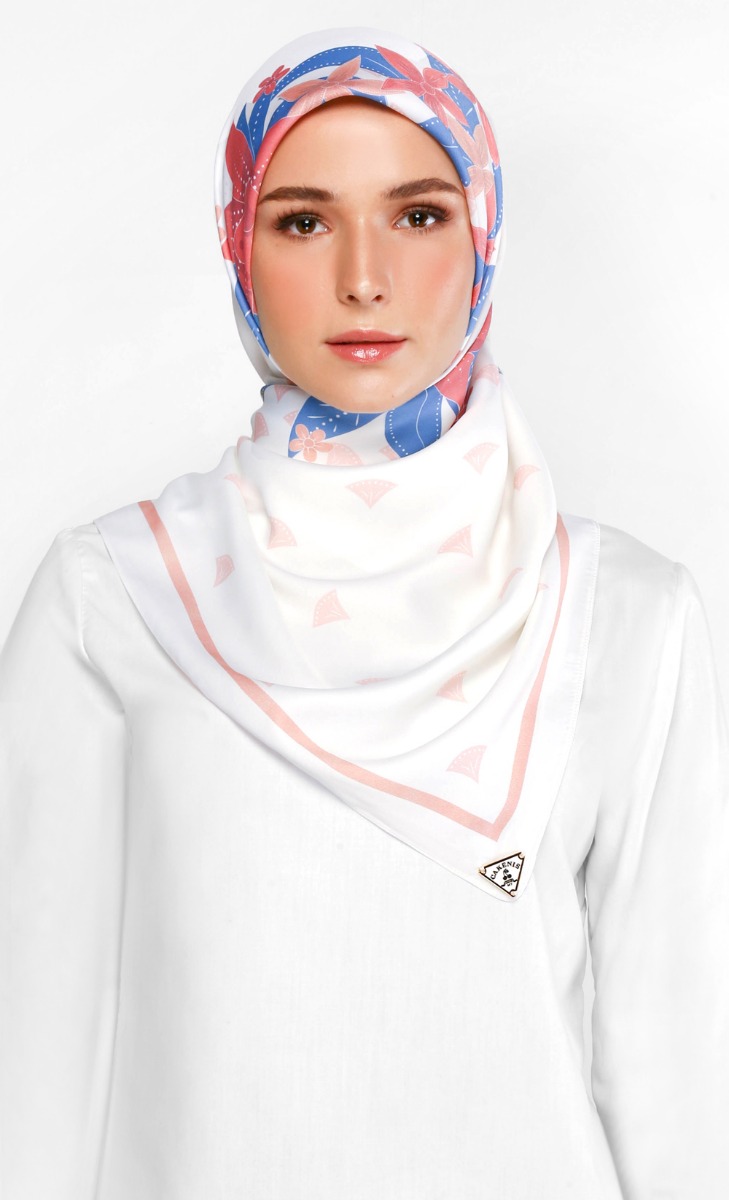 Batik Cake Square Scarf in Cream