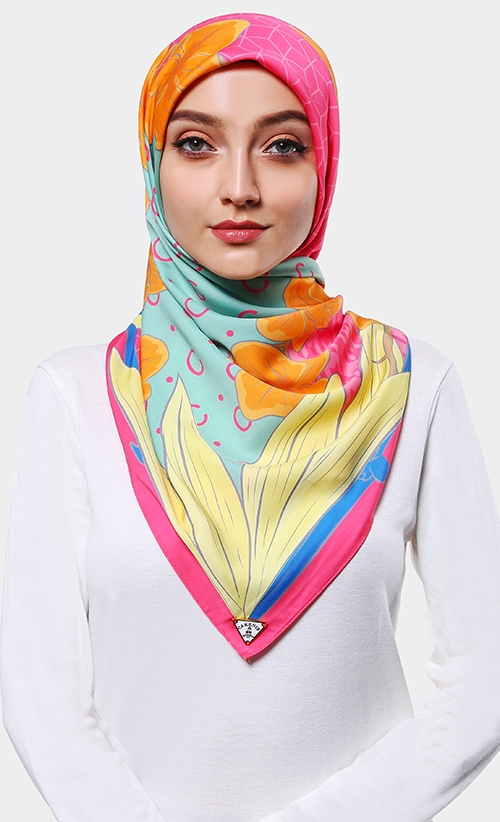 Moth Cake Square Scarf in Pink