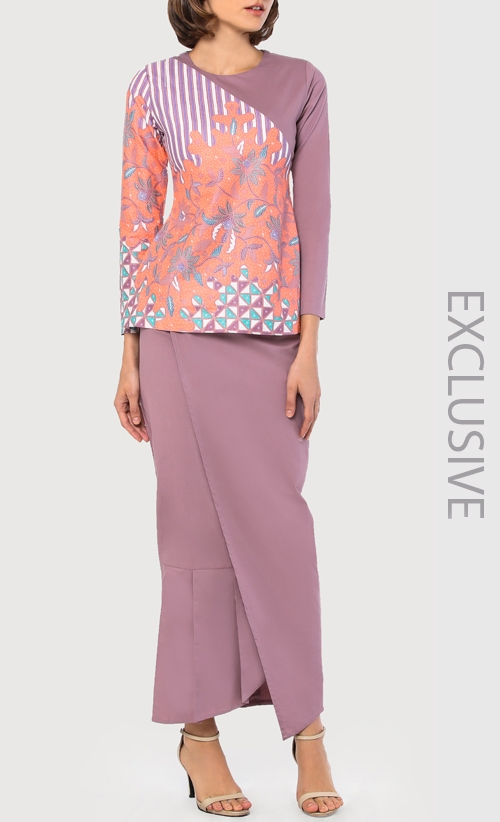 Marshmellow Kurung	Set in Purple