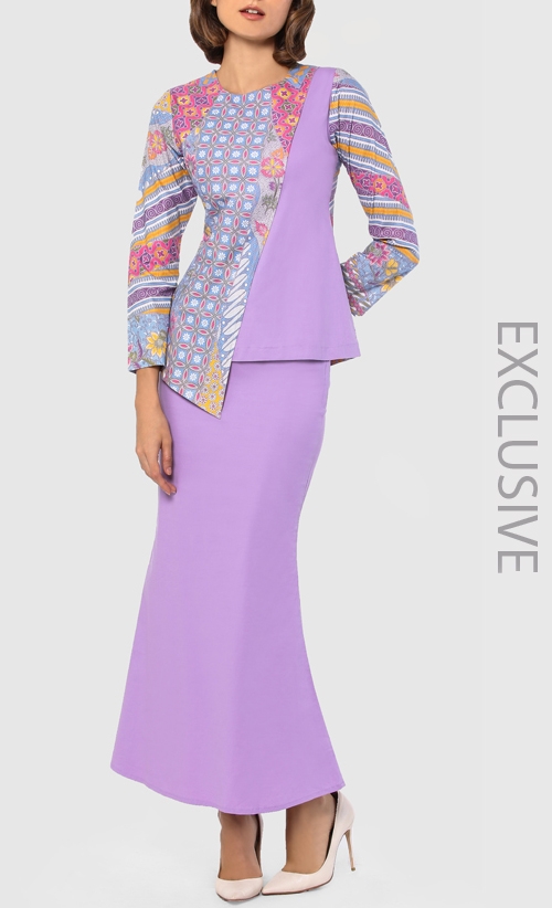 Berry Kurung Set in Purple