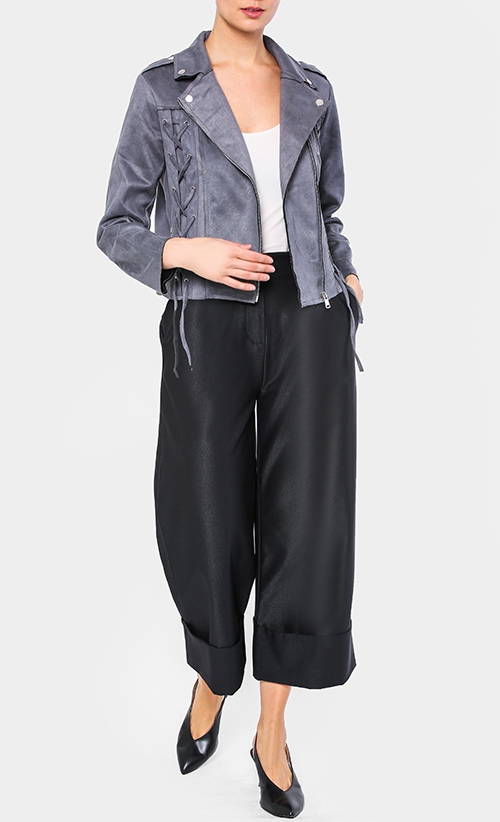 Biker Jacket	in Grey