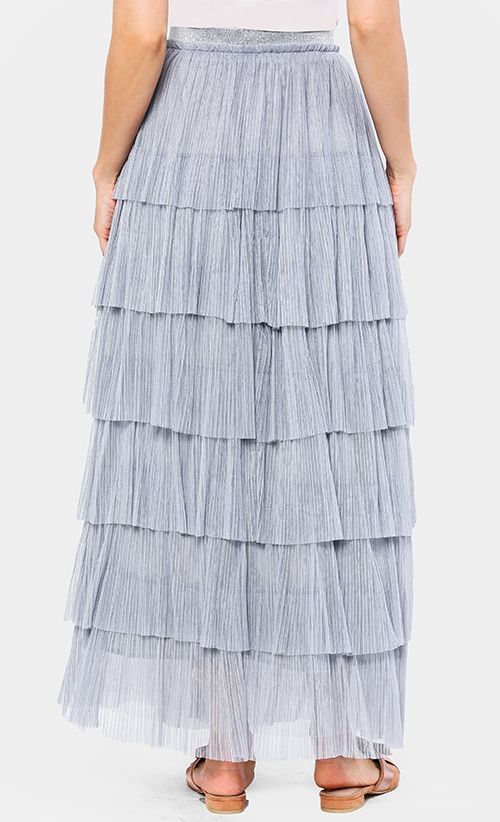 Bella Tiered Skirt in Grey image 2