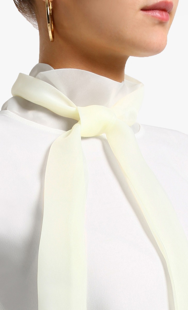 Organza Collar Top In Pastel Yellow image 2