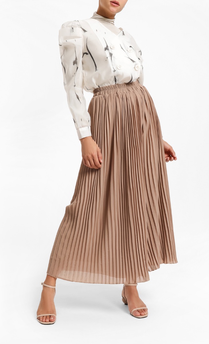 Abstract Puff Top In Cream