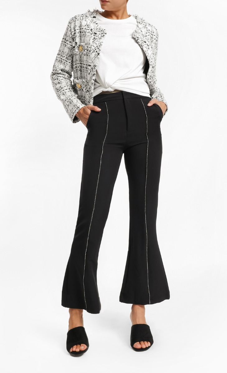 Diamond Flare Pants In Black