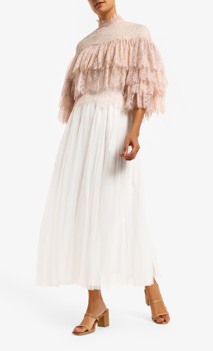 Lace Crop Top 2.0 in Nude Pink