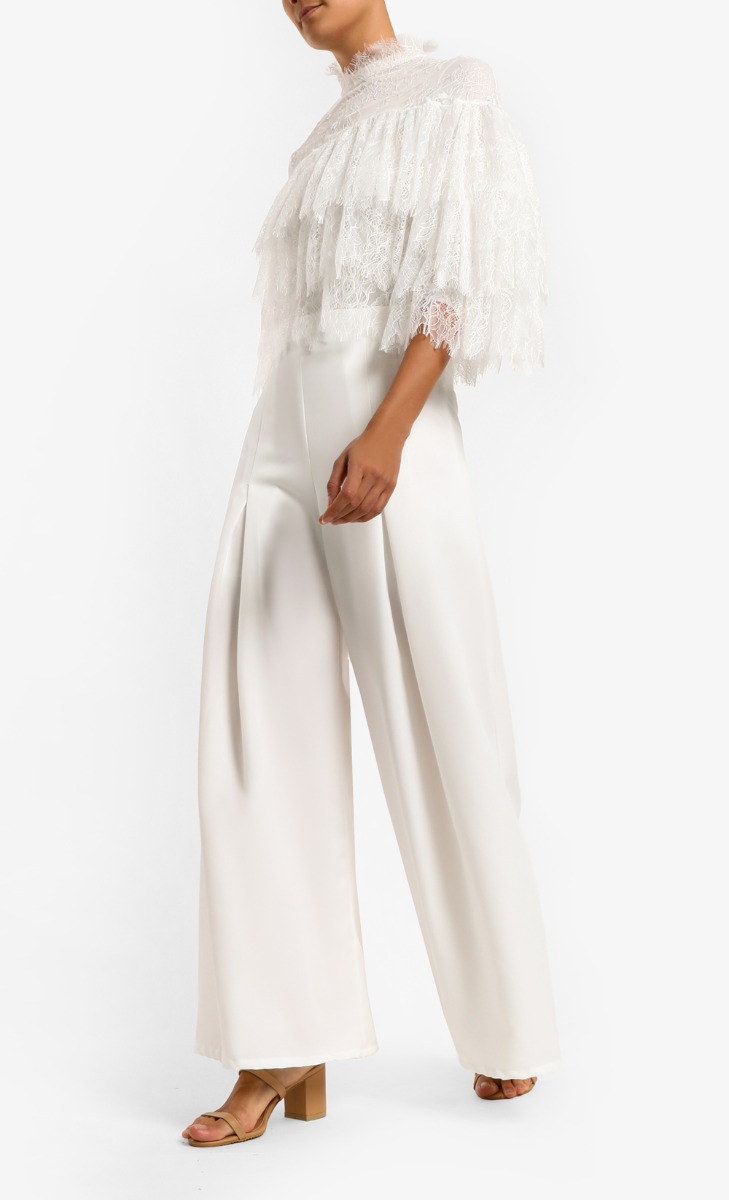 Wide Flare Pants in White