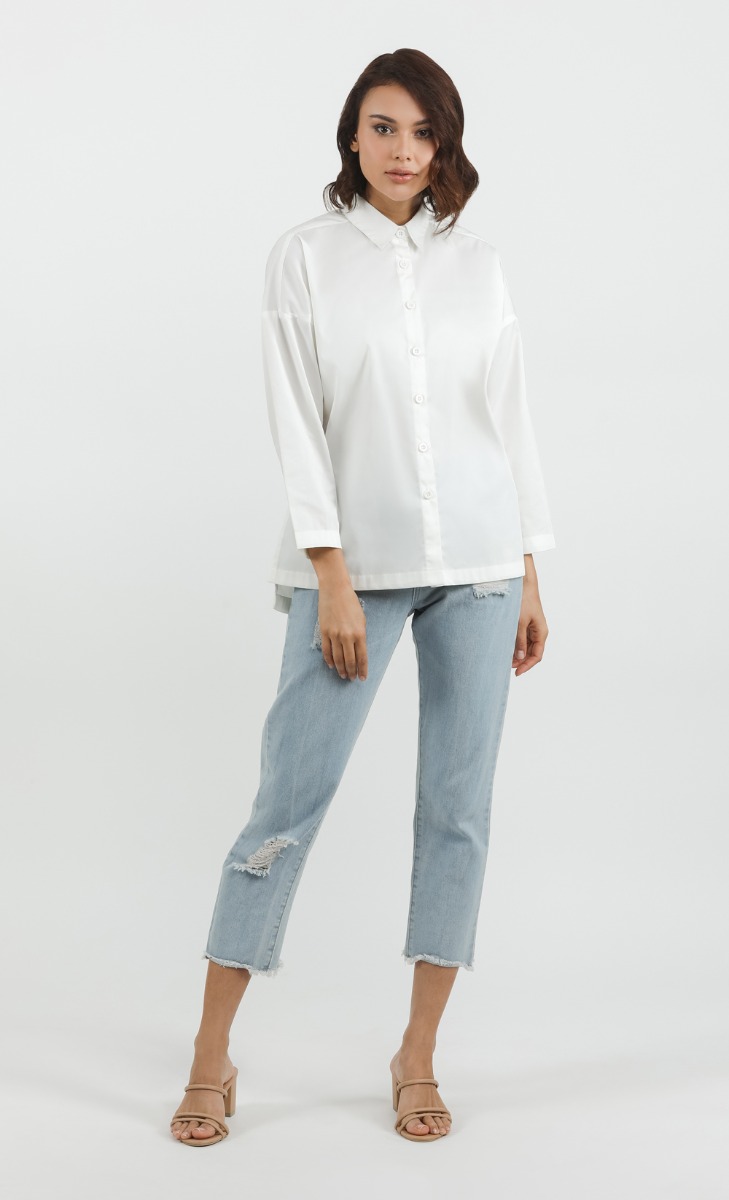 Cotton Shirt in Off-White