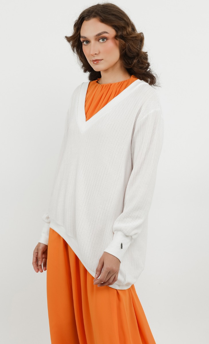 Jumper Chiffon Dress	in Sunset image 2