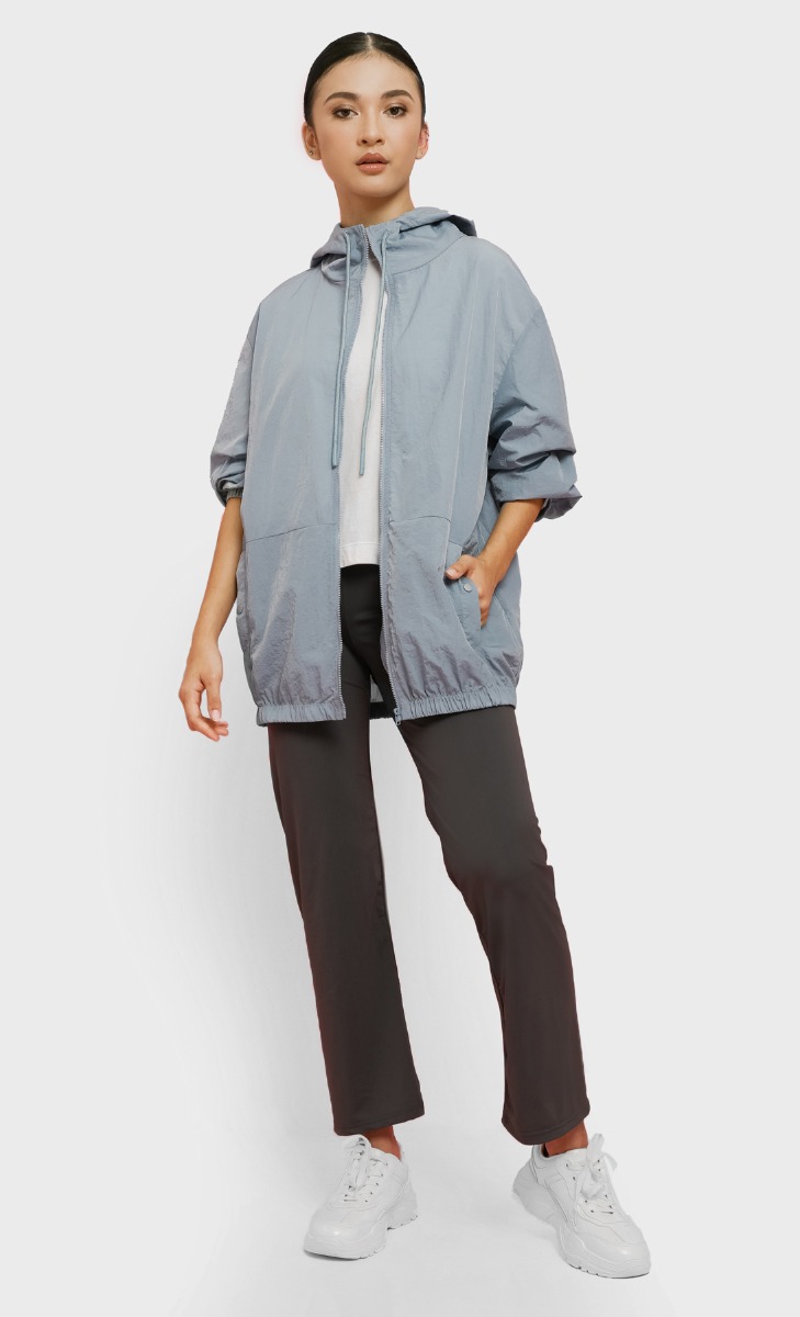 Windbreaker Jacket in Dusty Blue