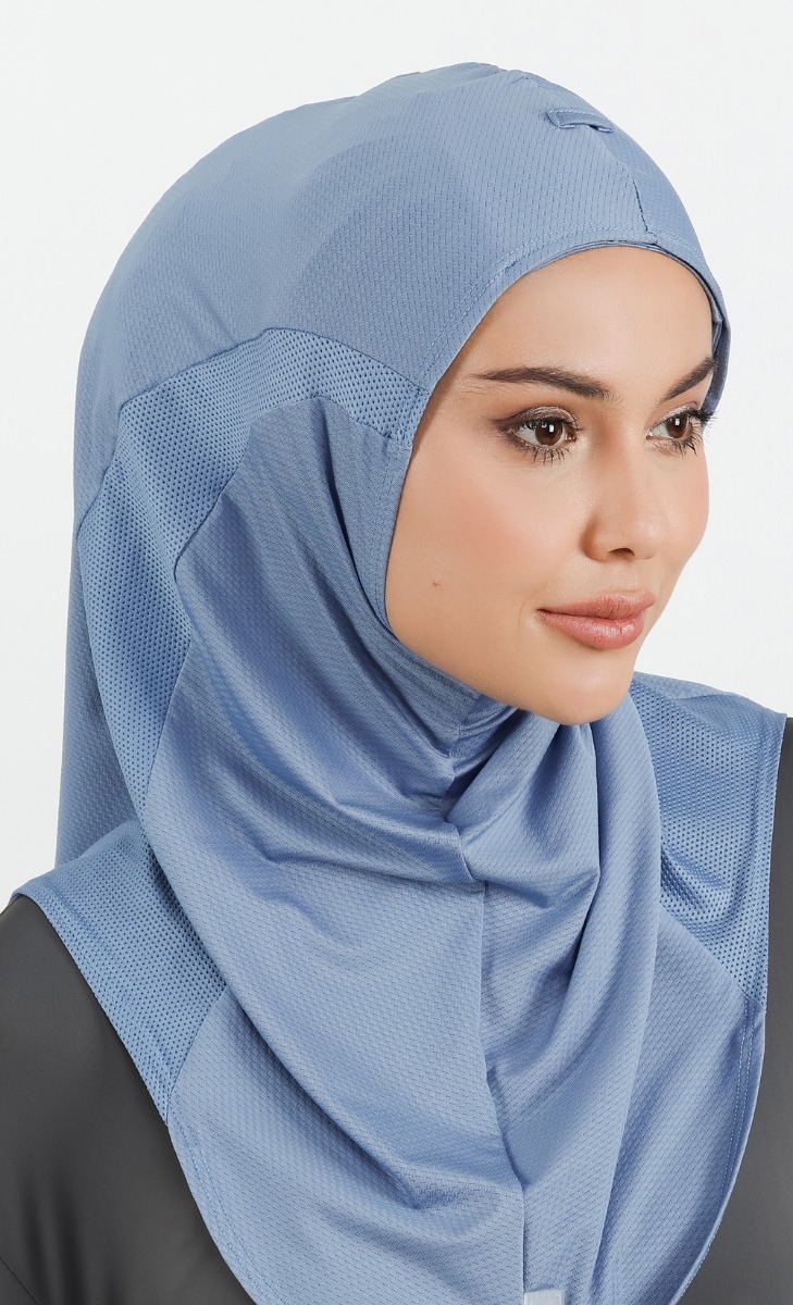 Instant Active Hijab 2.0 in Dusty Blue image 2