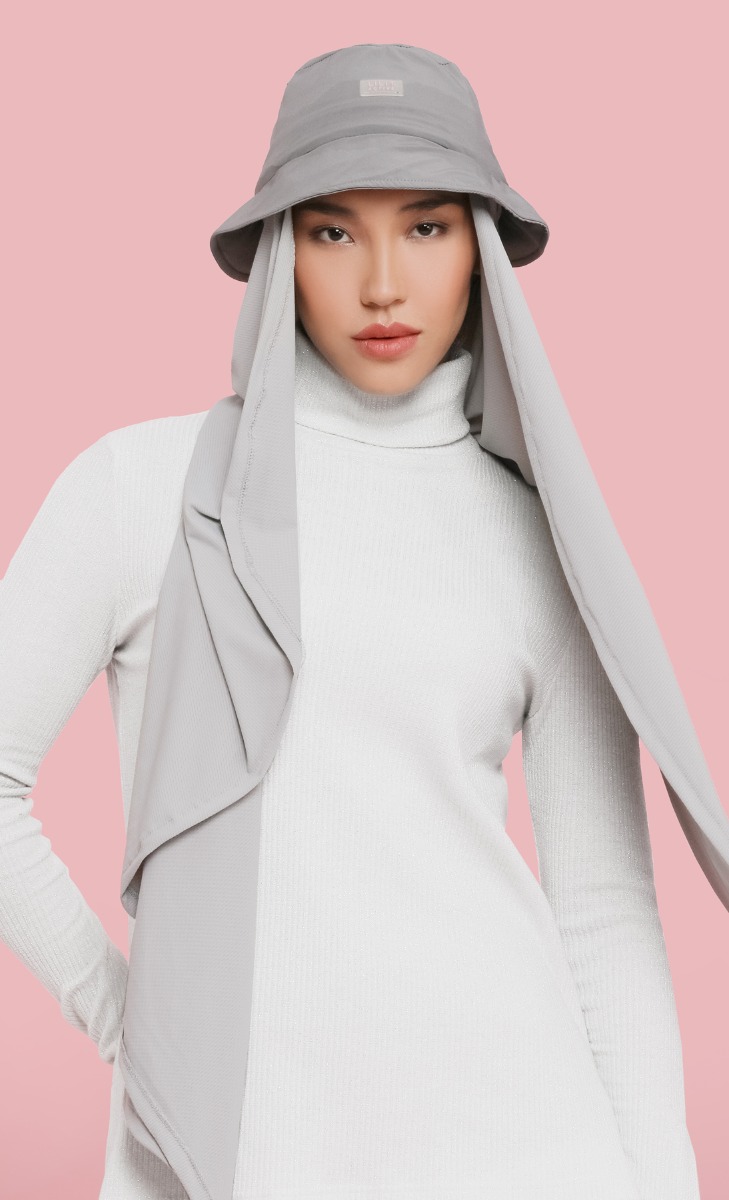 Bucket Hat Hijab in Grey
