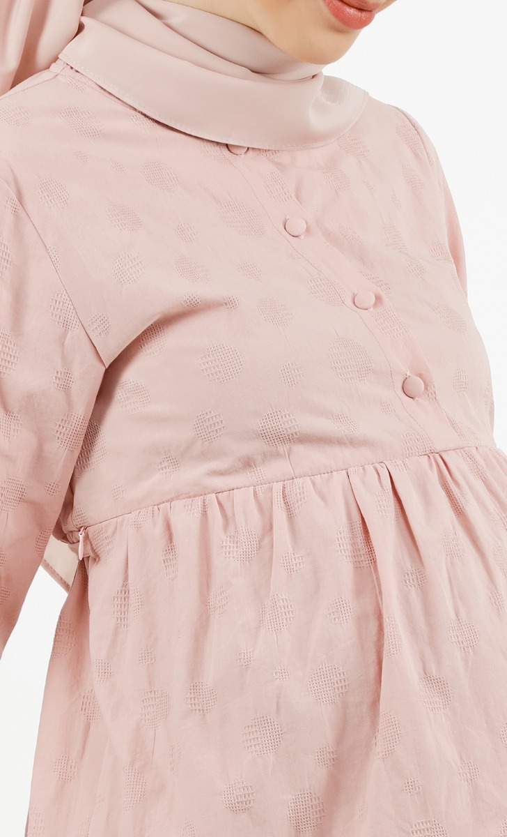 Gathered Ruffle Top in Dusty Pink image 2