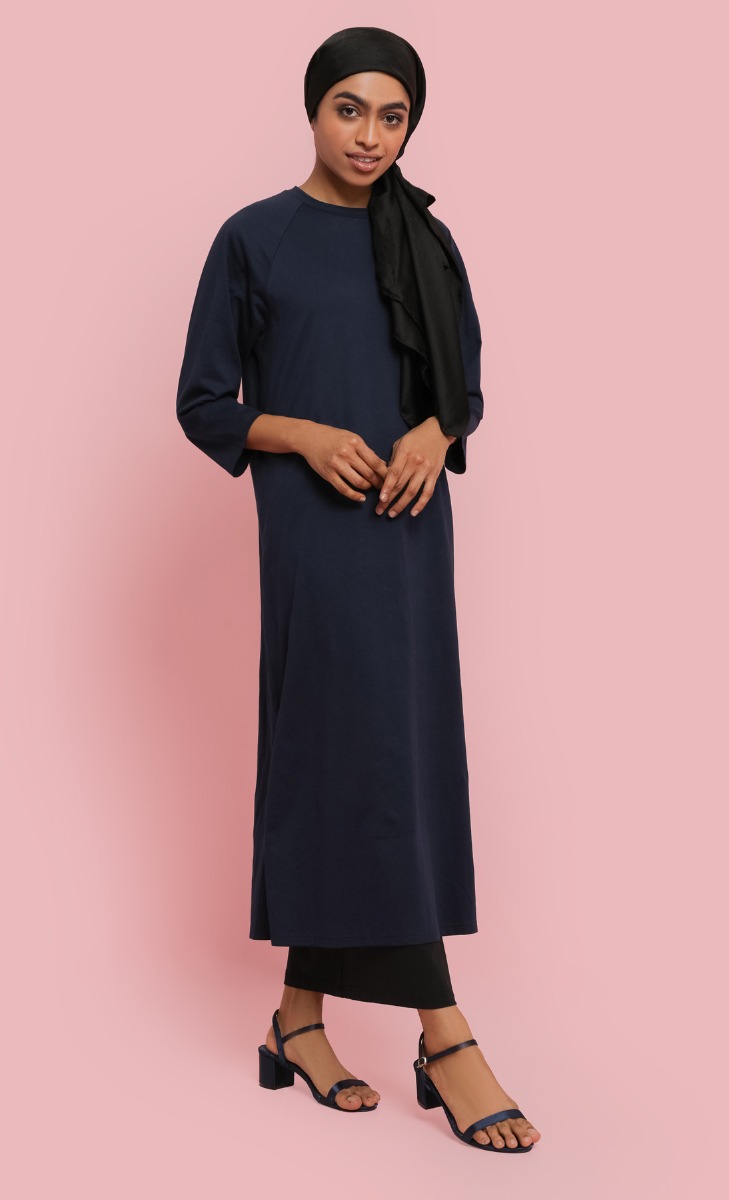 T-Shirt Dress in Navy Blue