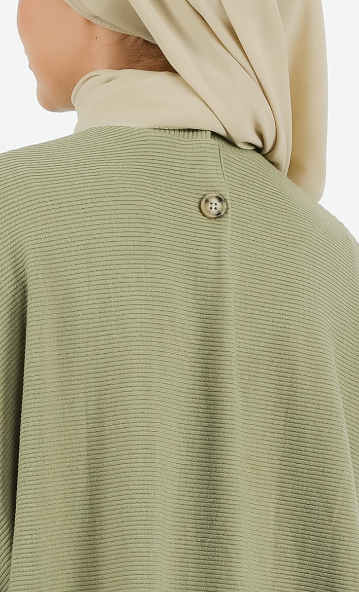 Comeback Ribbed Top in Olive Green image 2