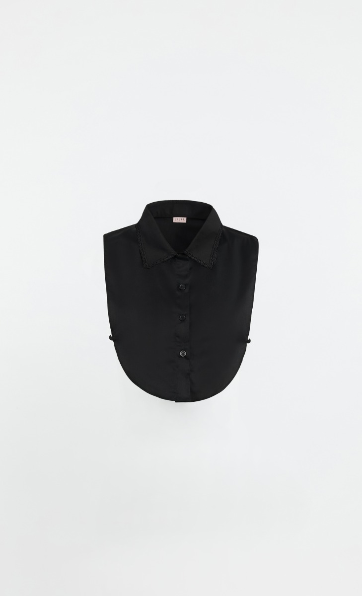 Lace Shirt Dickie in Black