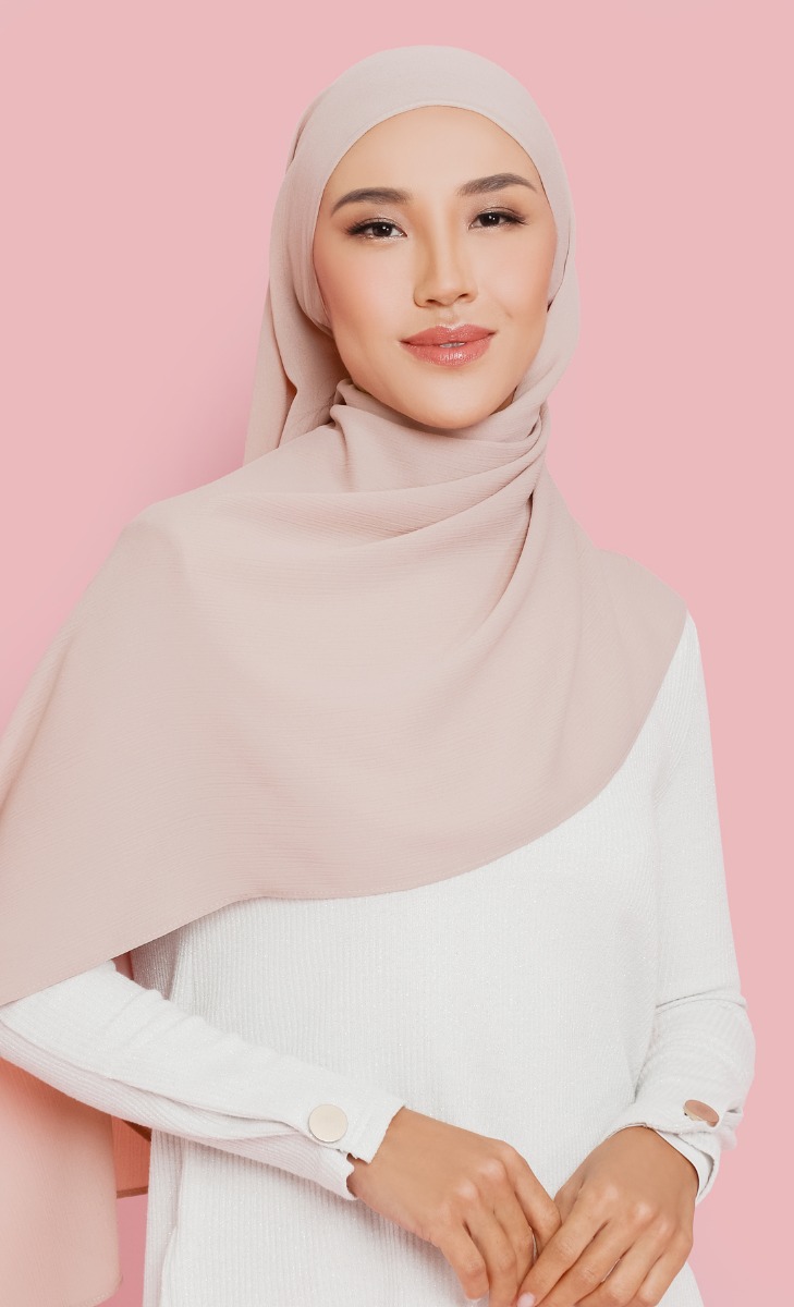 Athens Textured Chiffon Hijab in Mauve