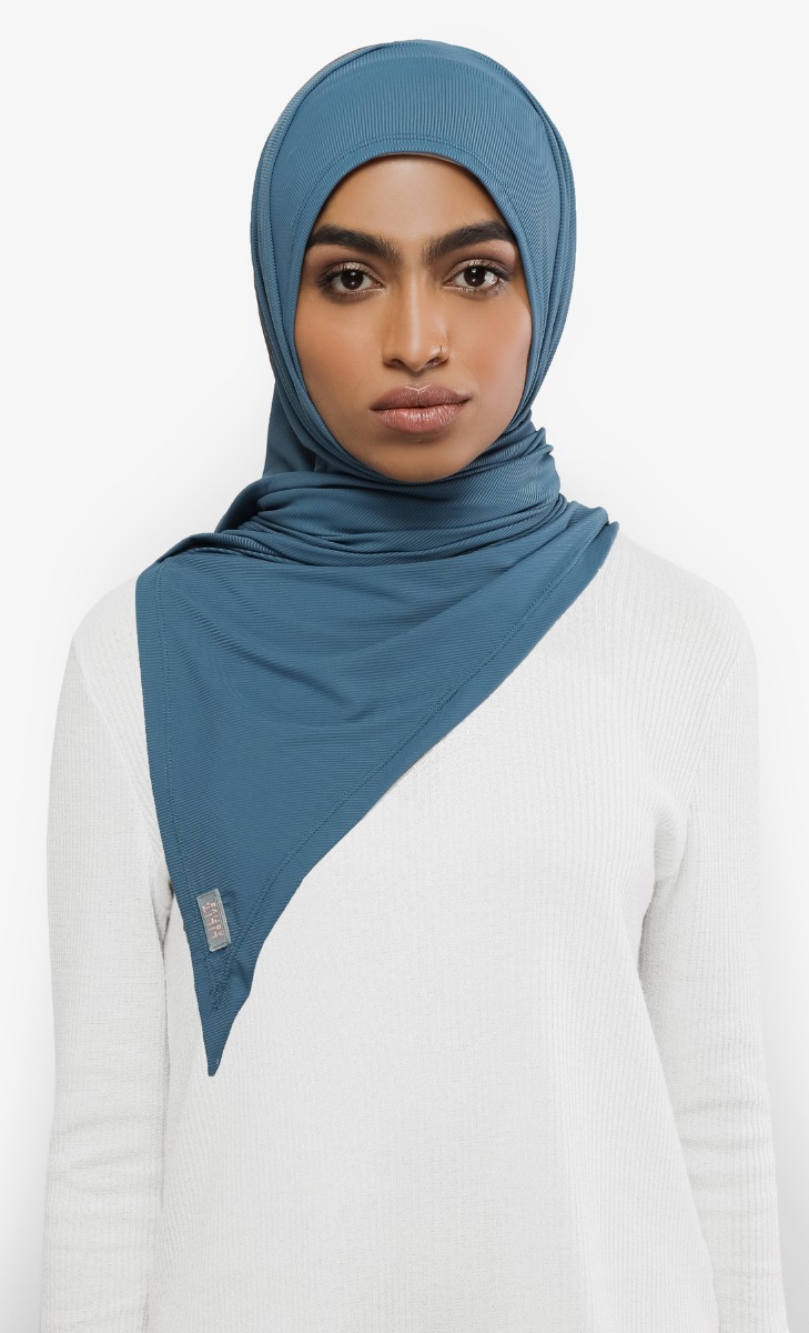 Running Hijab in Dusty Blue image 2