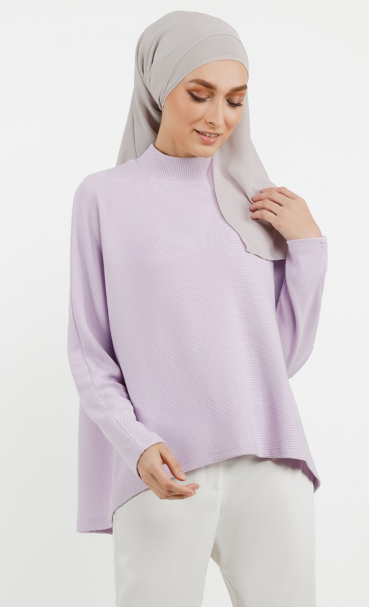 Comeback Ribbed Top in Lilac