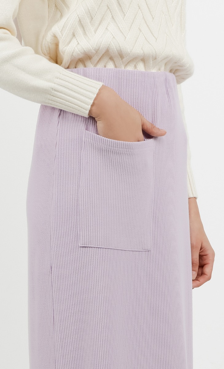 Comeback Ribbed Skirt in Lilac image 2