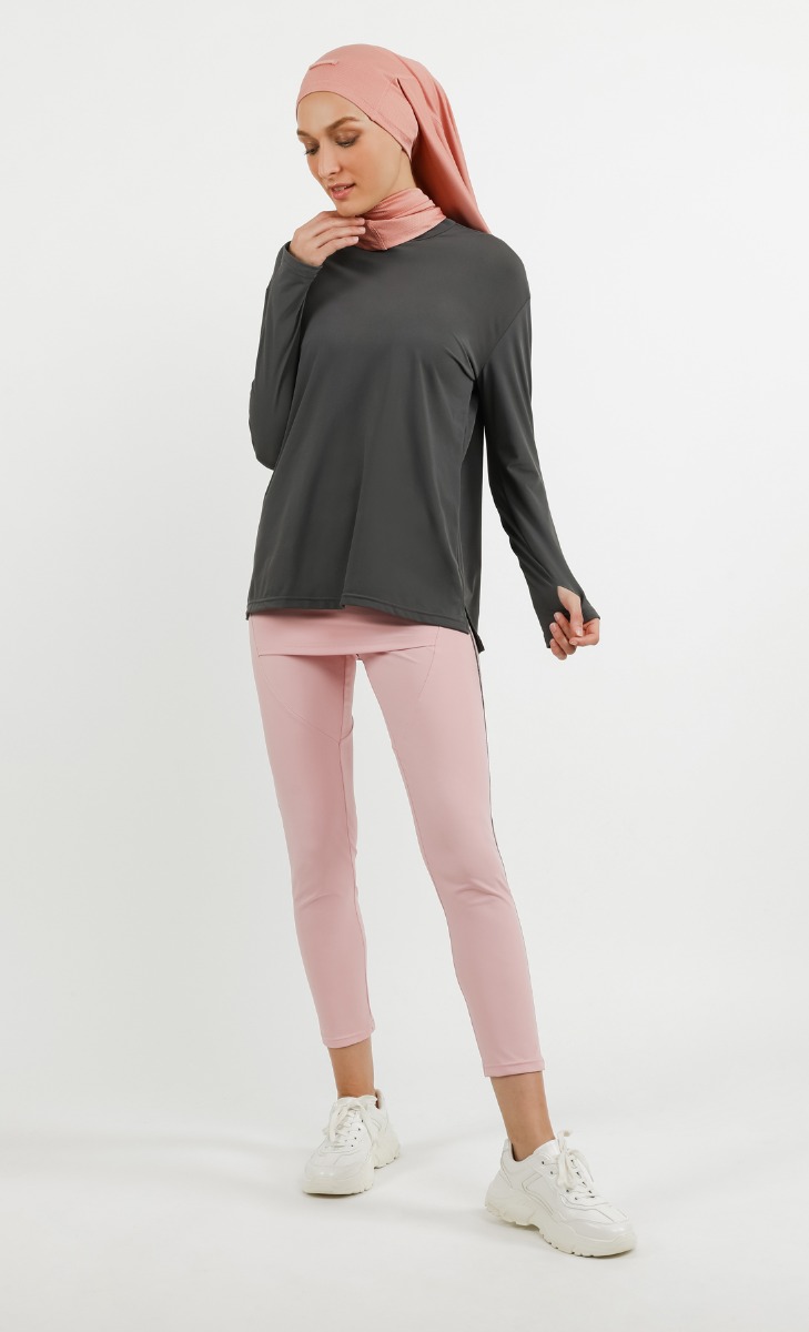 Attached Skirt with Swim Leggings in Pink image 2