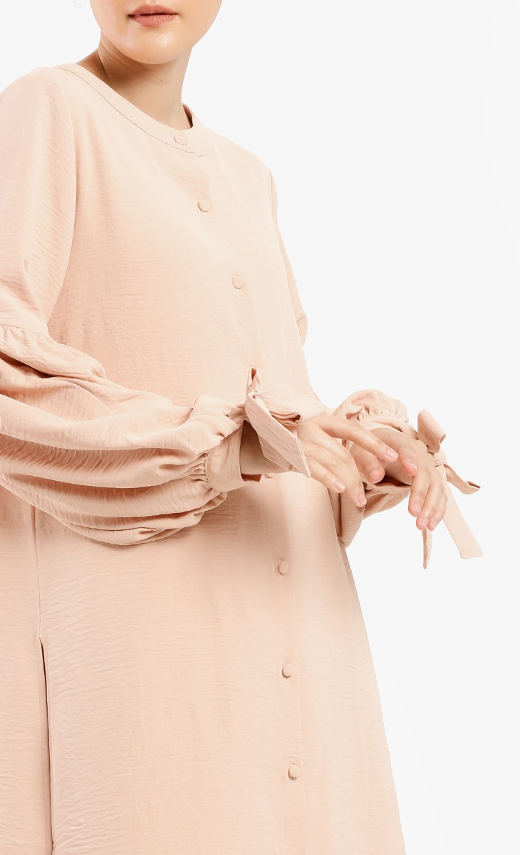 Bow Sleeve Top in Nude image 2