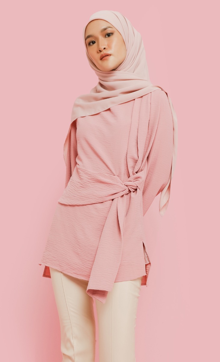 Side Knot Tunic Top in Mauve