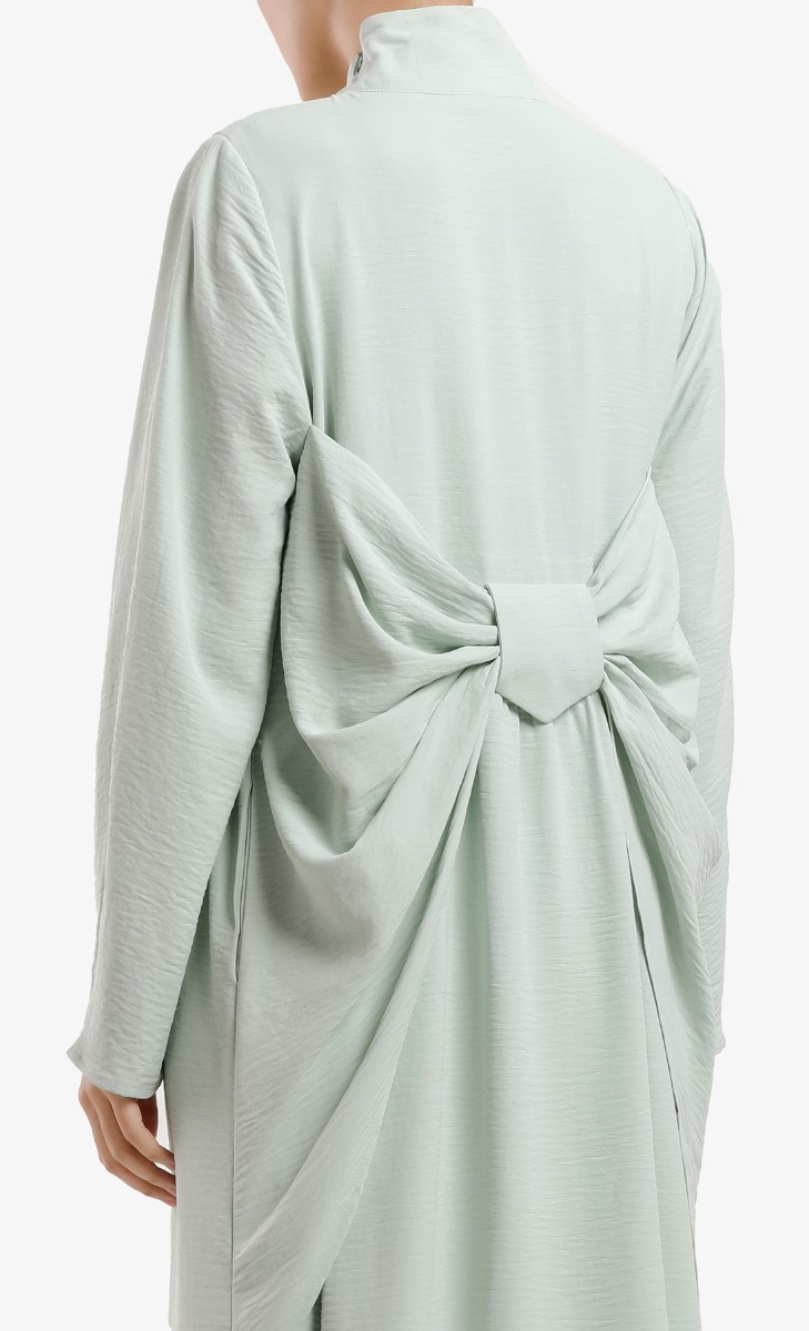 Back Bow Dress in Sage image 2