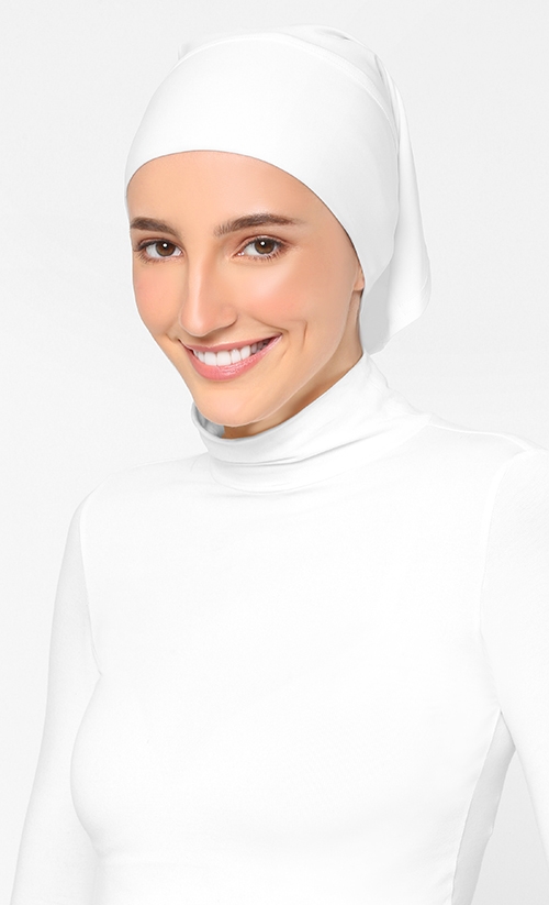 Tube Style Inner Hijab in White 