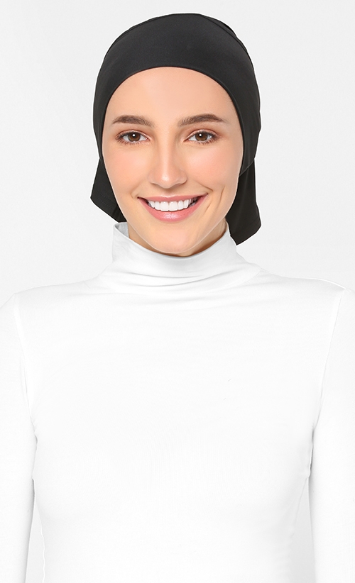 Tube Style Inner Hijab in Black image 2