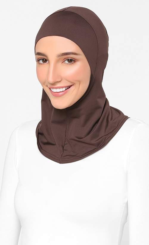 Full Style Inner Hijab in Dark Brown 