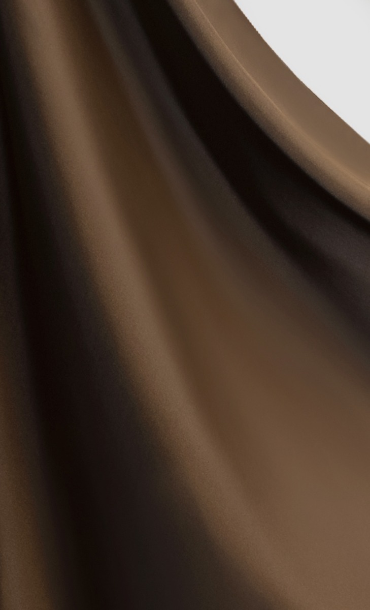 Satin Silk Square Scarf with nanotechnology in Jamocha image 2