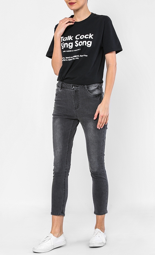 TALK COCK SING SONG Unisex T-Shirt in Black