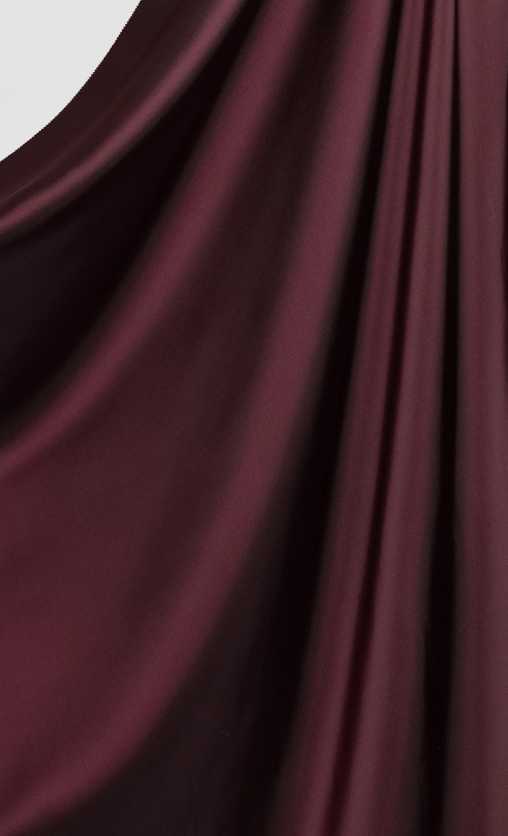 Satin Silk Shawl with nanotechnology in Berry Fine image 2