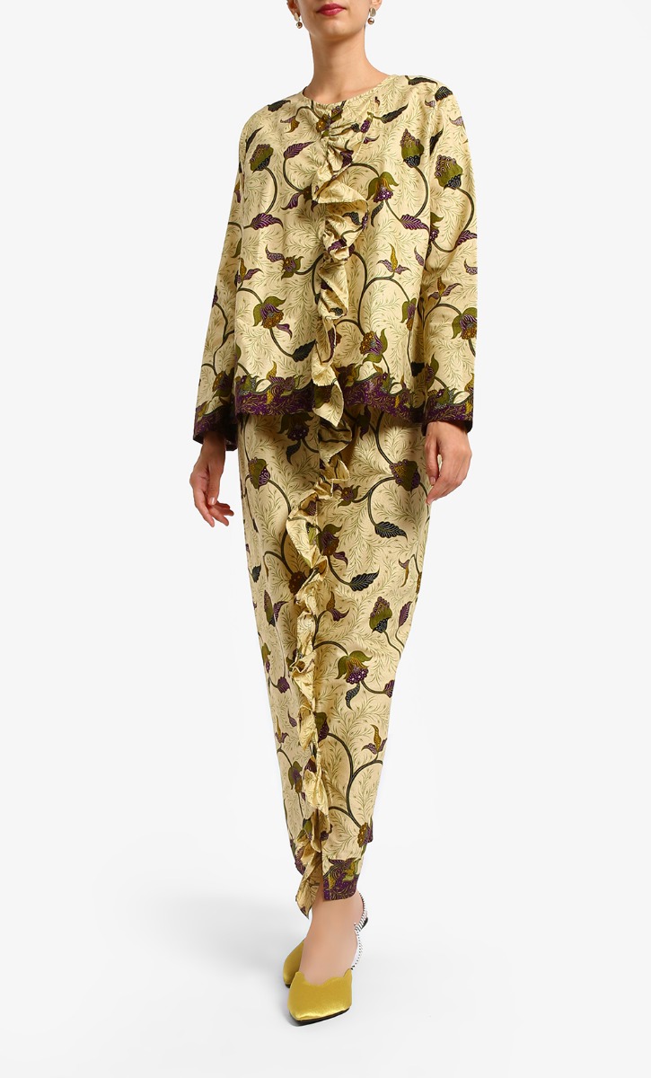 Puspa Kurung Kedah In Brown and Purple