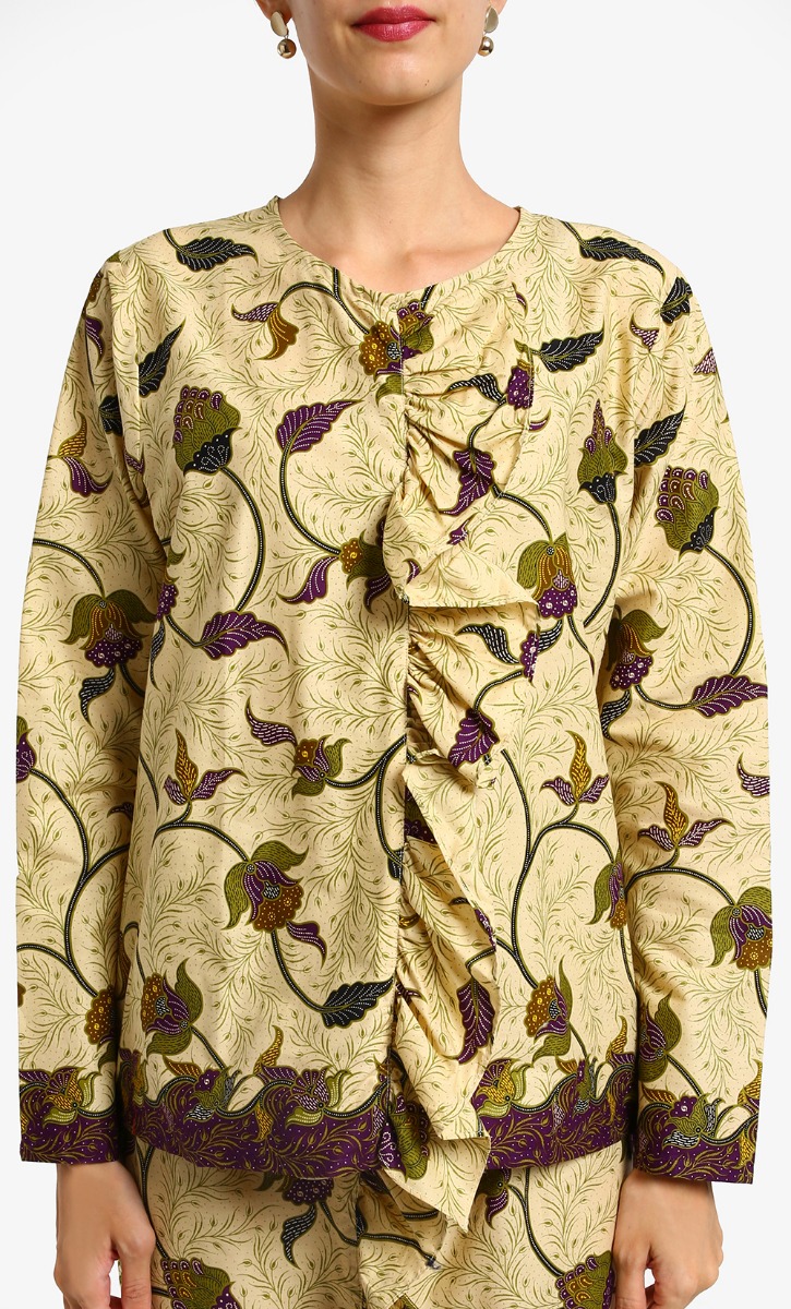 Puspa Kurung Kedah In Brown and Purple image 2