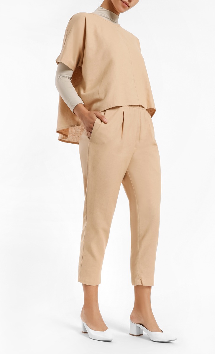 Inete Linen Trousers in Khaki