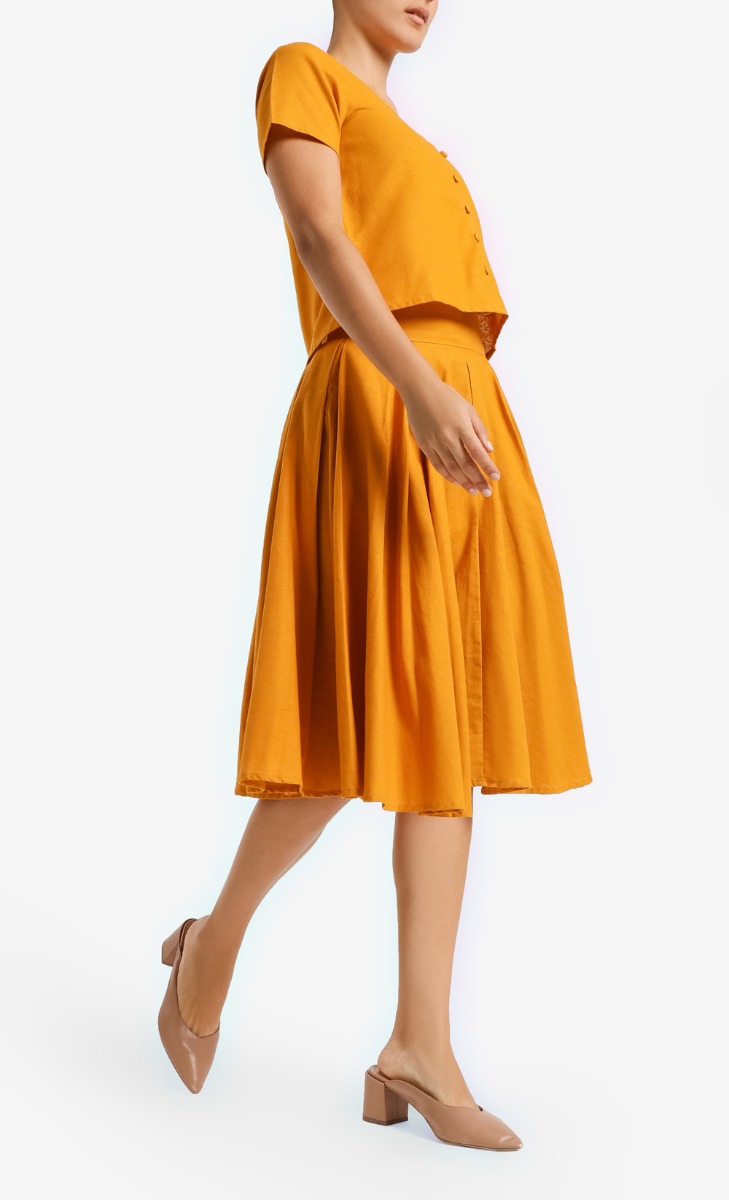 Tilde Midi Skirt in Turmeric