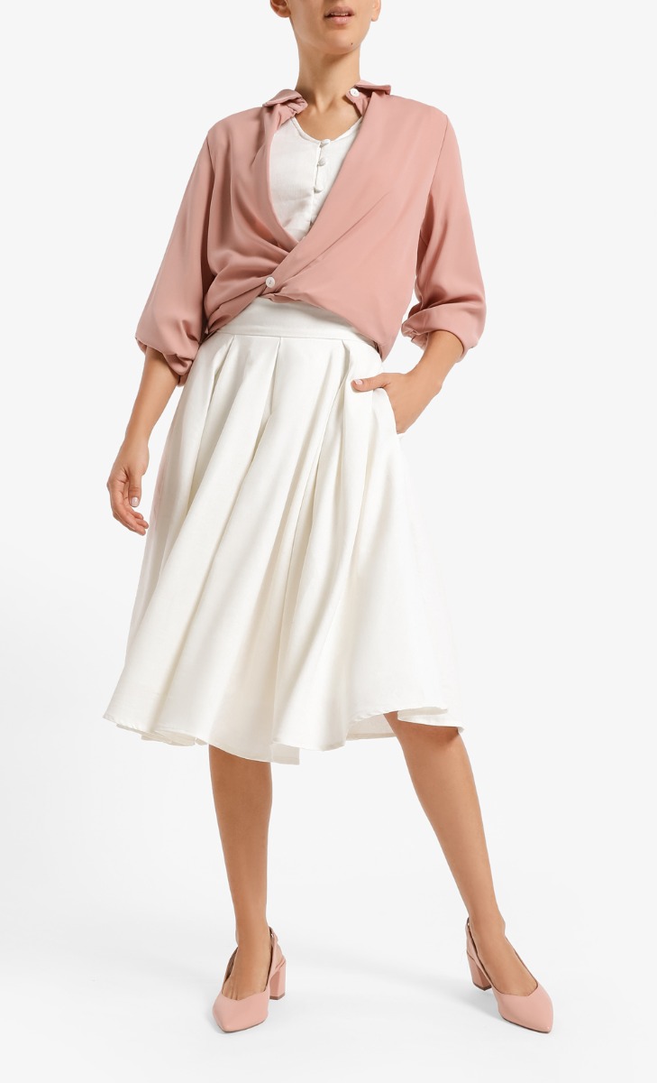 Tilde Midi Skirt in Ivory
