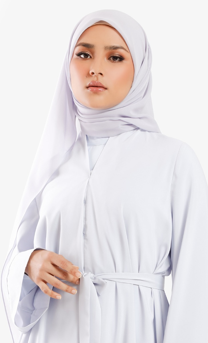 Abaya Set with Hijab in Dusty Blue image 2