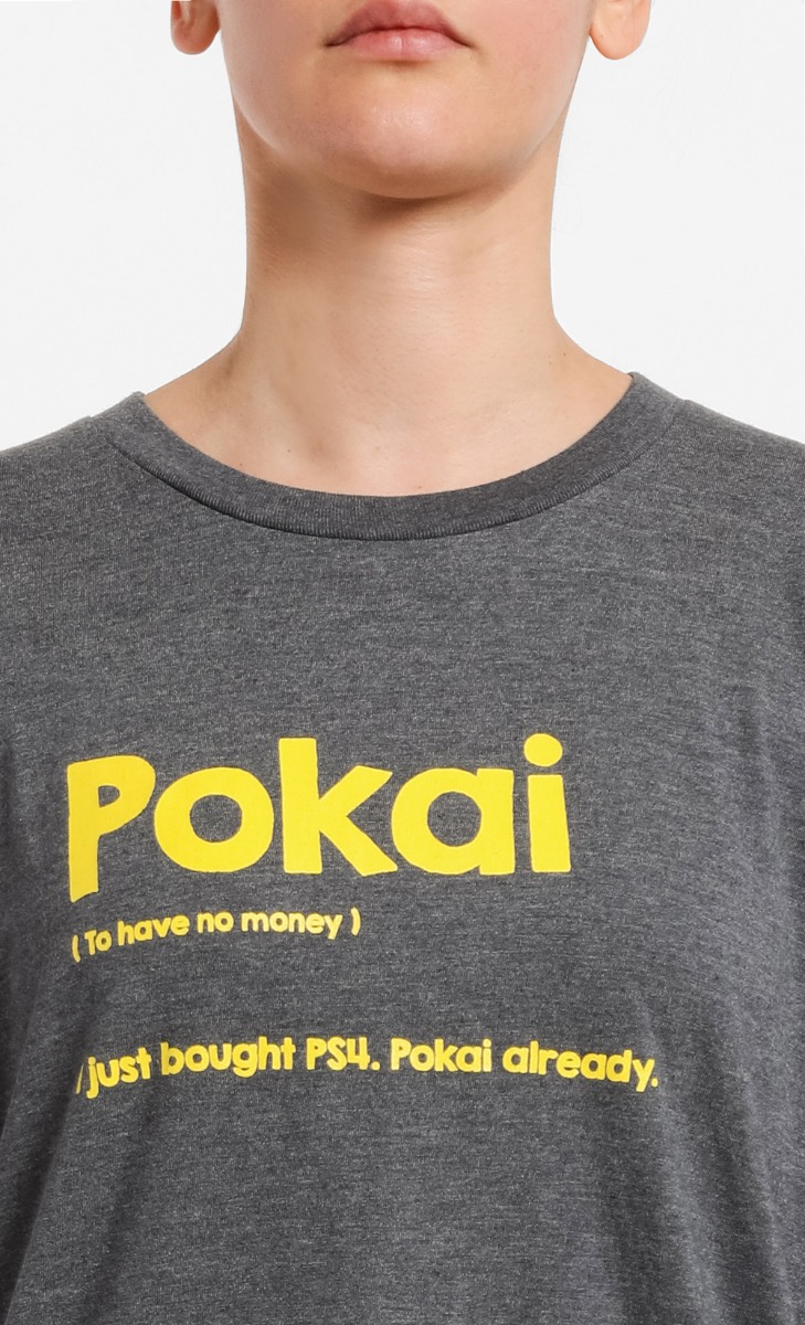 POKAI Unisex T-Shirt in Grey image 2