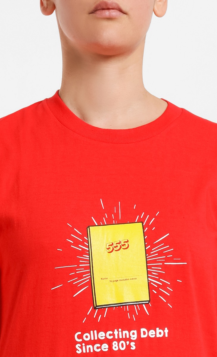 555 Unisex T-Shirt in Red image 2