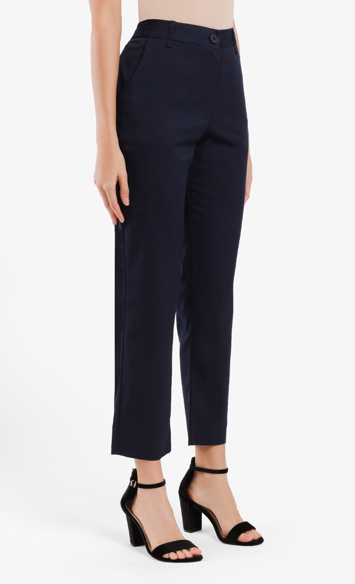 Ankle Pants In Navy Blue | FashionValet